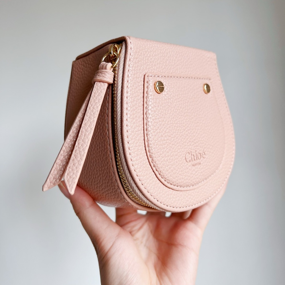 Chloé Pink Leather Mini Drew Shoulder Bag with Tassel - Picture 3 of 10